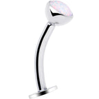 Synthetic Opal Bezel Titanium Threadless Floating Belly Ring