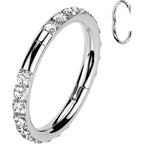 Implant Grade Titanium Forward CZ Double Sided Hoop Segment Ring