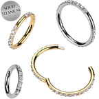 Implant Grade Titanium Forward CZ Double Sided Hoop Segment Ring
