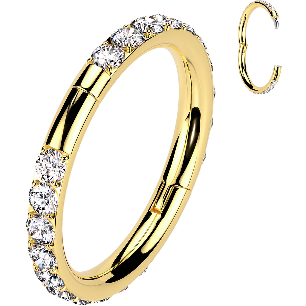 Implant Grade Titanium Forward CZ Double Sided Hoop Segment Ring