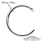 20G Bar Implant Grade Titanium Open Hoop Earrings
