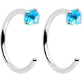 20G 2mm Gem Implant Grade Titanium Open Hoop Earrings