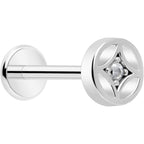 18G 5/16 CZ Gem Star Threadless Push In Labret Monroe Tragus
