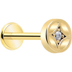 18G 5/16 CZ Gem Star Threadless Push In Labret Monroe Tragus