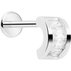18G 5/16 CZ Gem Horseshoe Threadless Push In Labret Monroe Tragus