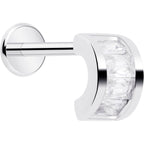 18G 5/16 CZ Gem Horseshoe Threadless Push In Labret Monroe Tragus