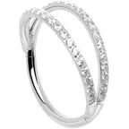 Micro Gem Titanium Hinged Double Nose Hoop