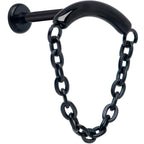 18G 5/16 Titanium Threadless Chain Dangle Hidden Helix Earring