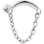 18G 5/16 Titanium Threadless Chain Dangle Hidden Helix Earring