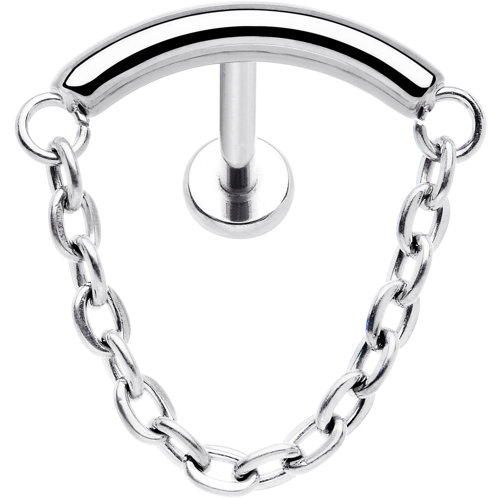 18G 5/16 Titanium Threadless Chain Dangle Hidden Helix Earring