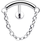 18G 5/16 Titanium Threadless Chain Dangle Hidden Helix Earring