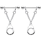 14G 3/4 Handcuff Chain Dangle Nipple Ring Set