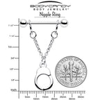 14G 3/4 Handcuff Chain Dangle Nipple Ring Set