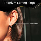 20G Implant Grade Titanium Heart Open Hoop Earrings