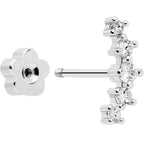 20G CZ Gem Ball Arch Butterfly Reversible Flower Flat Back Earring Set of 6