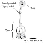 Clear Gem Champagne Dreams Dangle Belly Ring