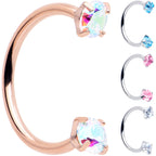 Double Gem Horseshoe Nose Ring Kit with Ball Grabber