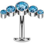 Cubic Zirconia Gem Titanium Curve Threadless Floating Belly Ring