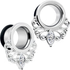Clear Gem Drop Filigree Single Flare Tunnel Plug Set 6mm to 16mm