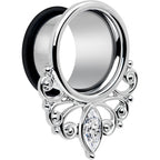Clear Gem Drop Filigree Single Flare Tunnel Plug Set 6mm to 16mm