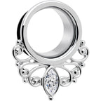Clear Gem Drop Filigree Single Flare Tunnel Plug Set 6mm to 16mm