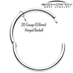 20G Implant Grade Titanium Half Closure Hinged Segment Ring
