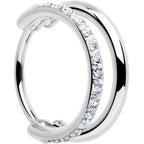 Single Row Micro Gem Implant Grade Titanium Hinged Double Hoop Nose Ring