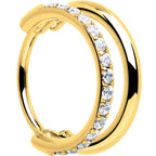 Single Row Micro Gem Implant Grade Titanium Hinged Double Hoop Nose Ring