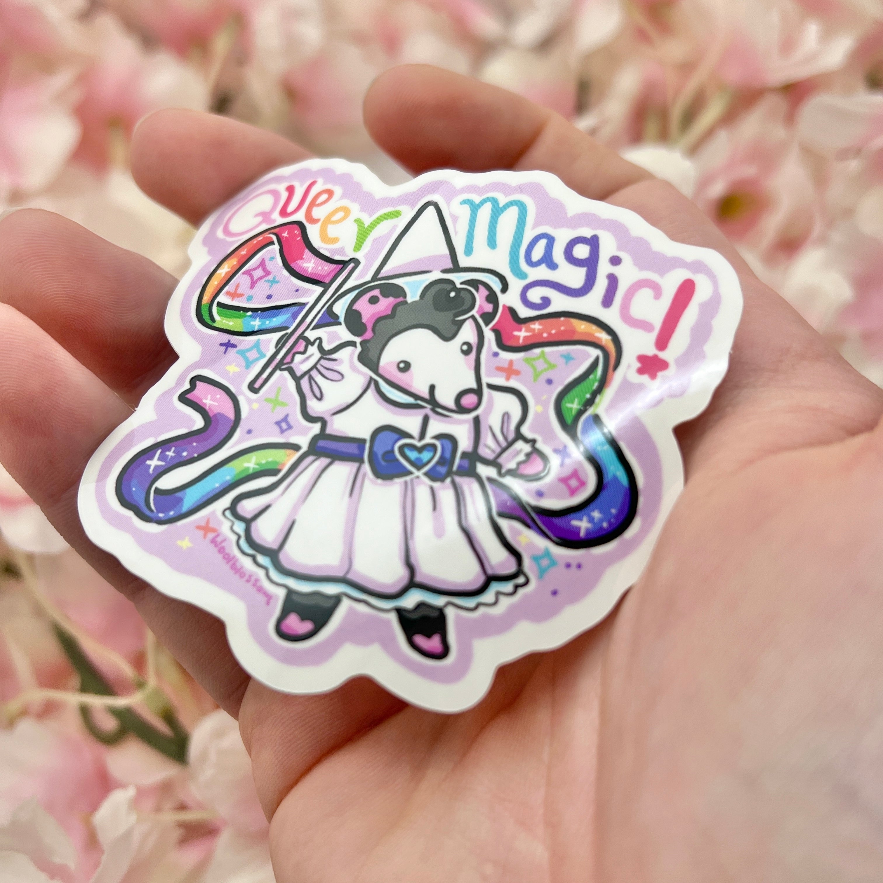 "Queer Magic!" Witch Opossum ~ Sticker