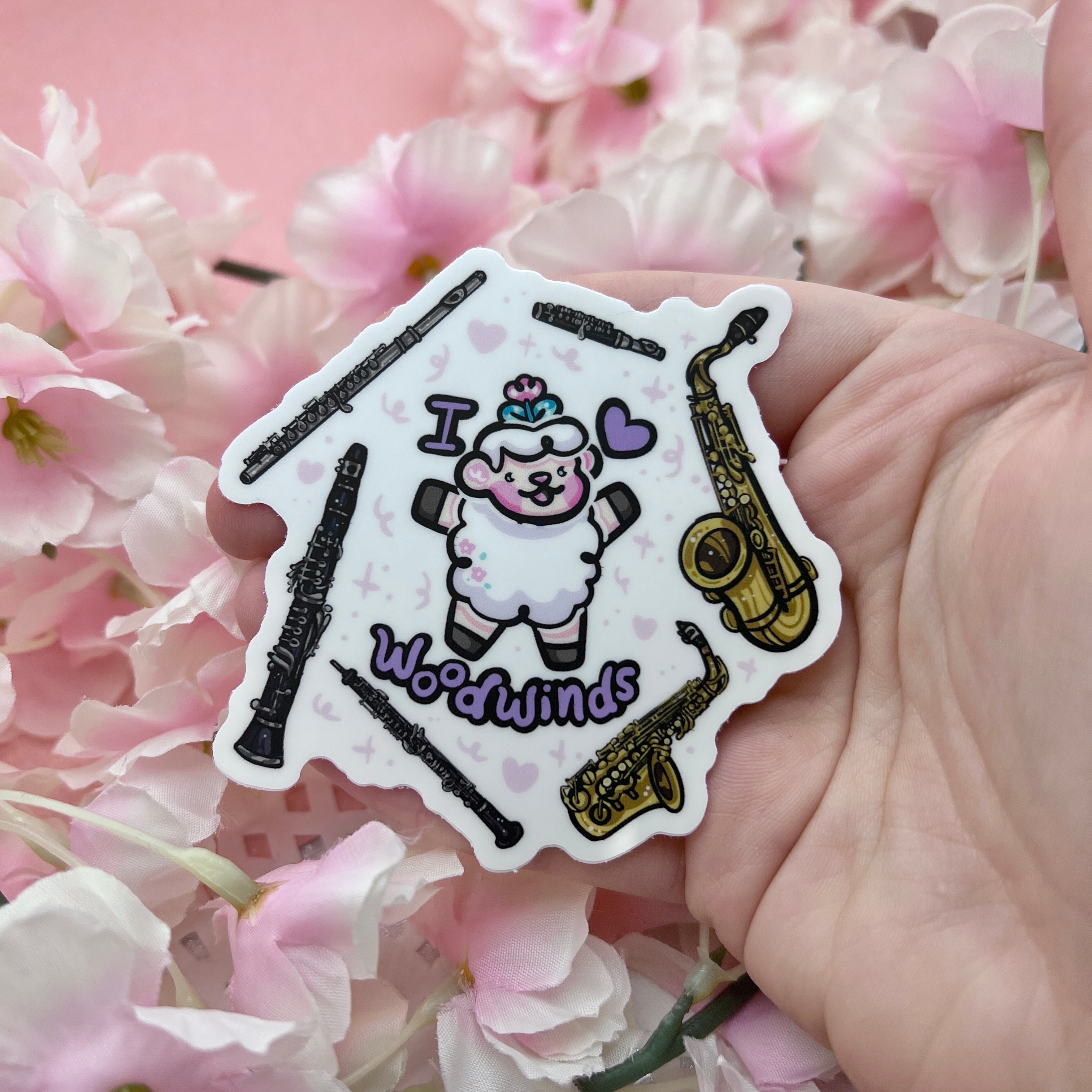 "I Love Woodwinds!" Instruments Sprout ~ Sticker