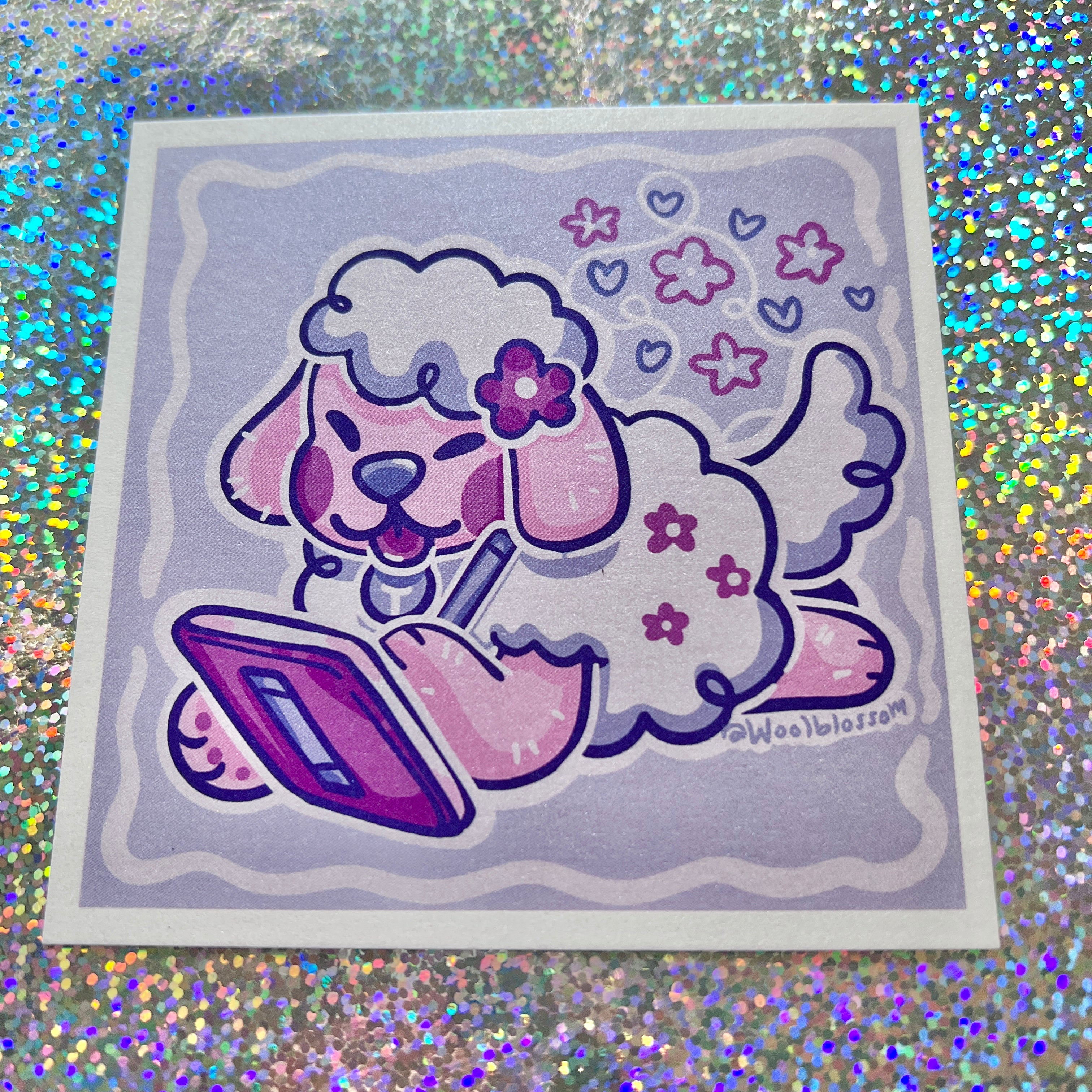 Silly Drawing Cherry Blossom ~ Shimmer Print