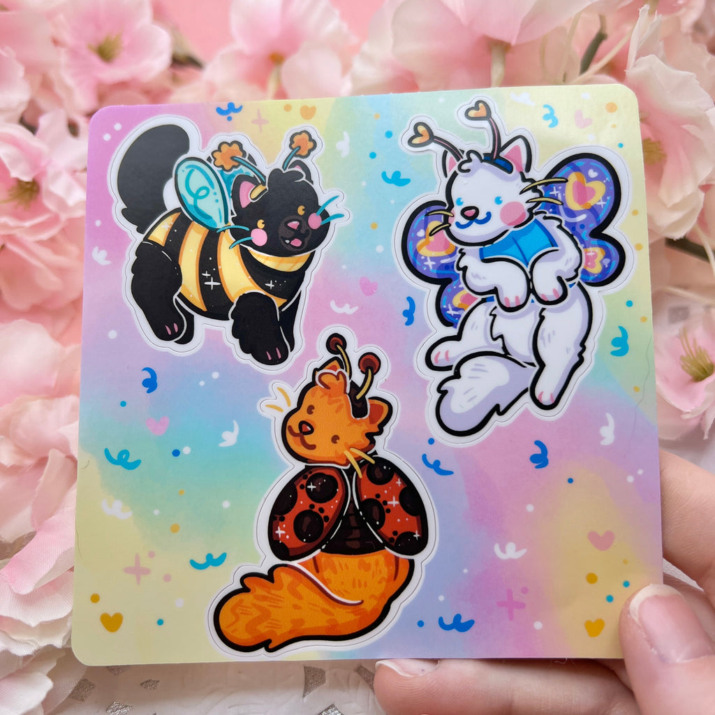 Bug Cats ~ Sticker Sheet