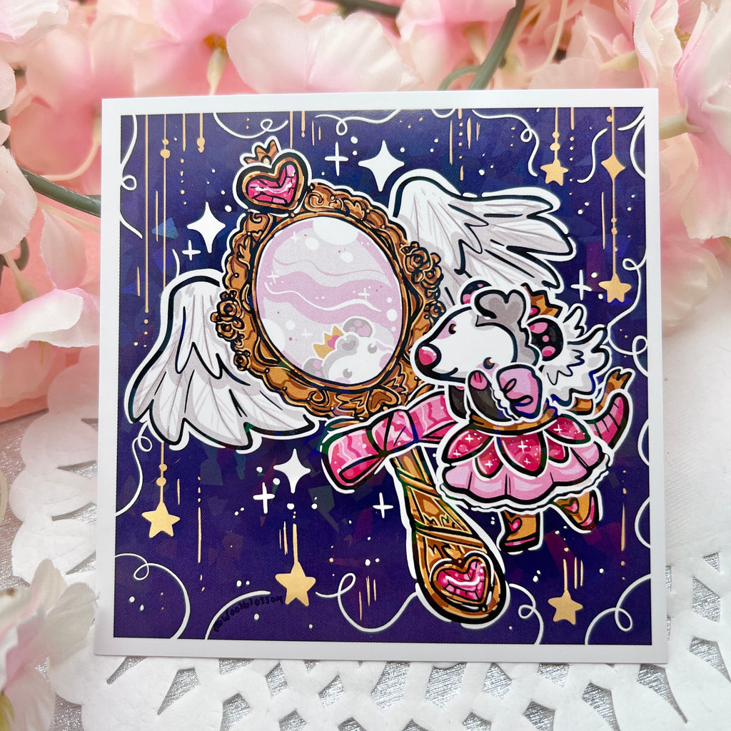 Magical Girl Mirror Opossum ~ Holo Print