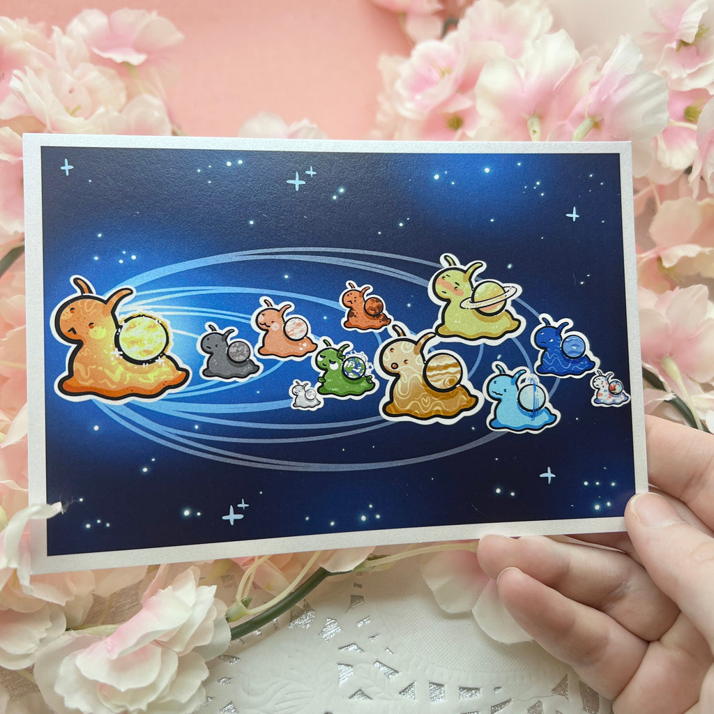 Snail Solar System ~ Shimmer Print