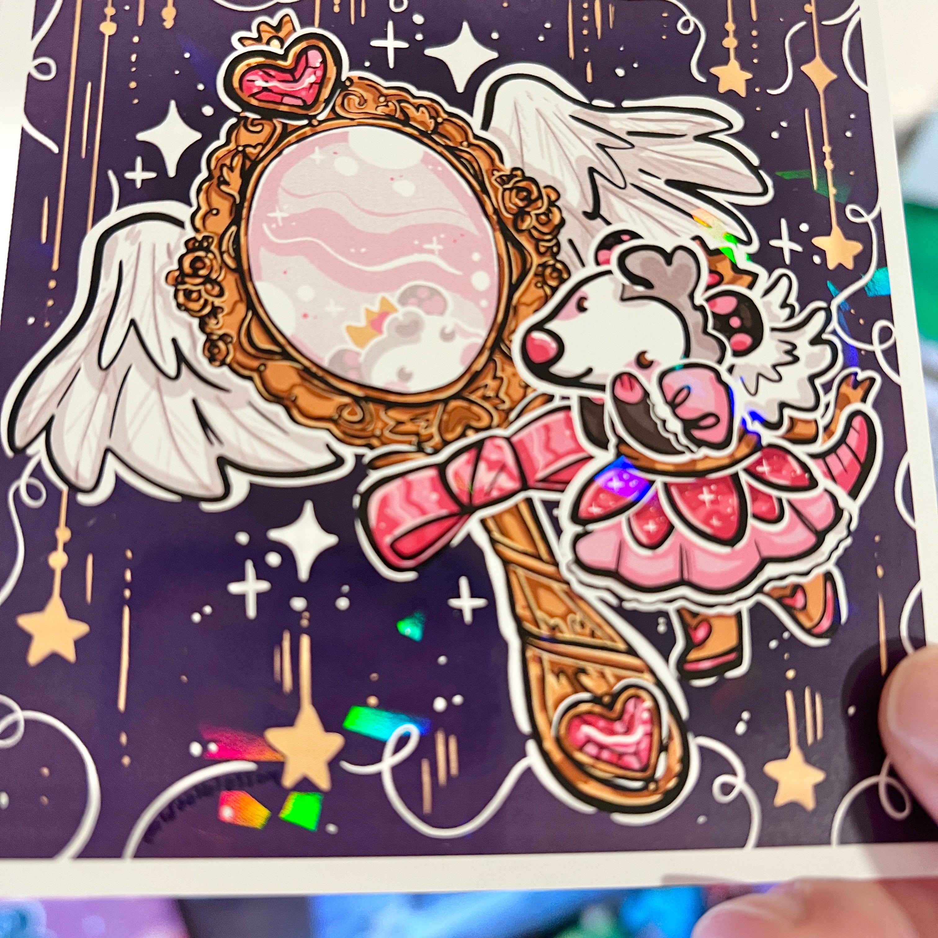 Magical Girl Mirror Opossum ~ Holo Print