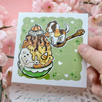 Candy Corn Sundae Basset Hound ~ Print