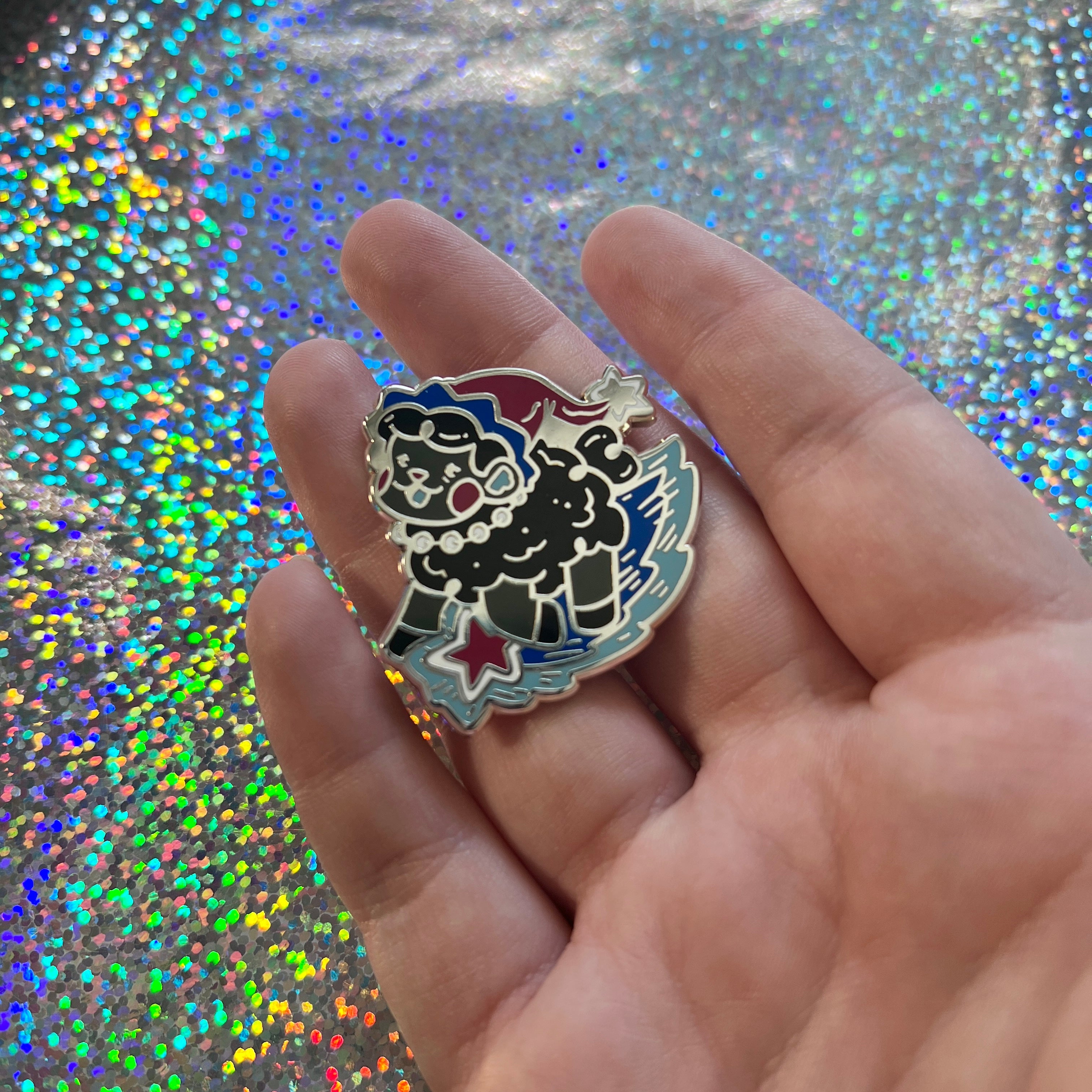 Shooting Star Witch Sheep ~ Enamel Pin
