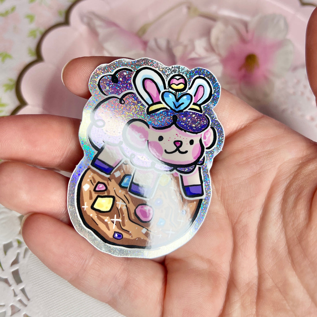 Bunny the Easter Sprout, on a Cookie ~ Pixie Dust Glitter Sticker