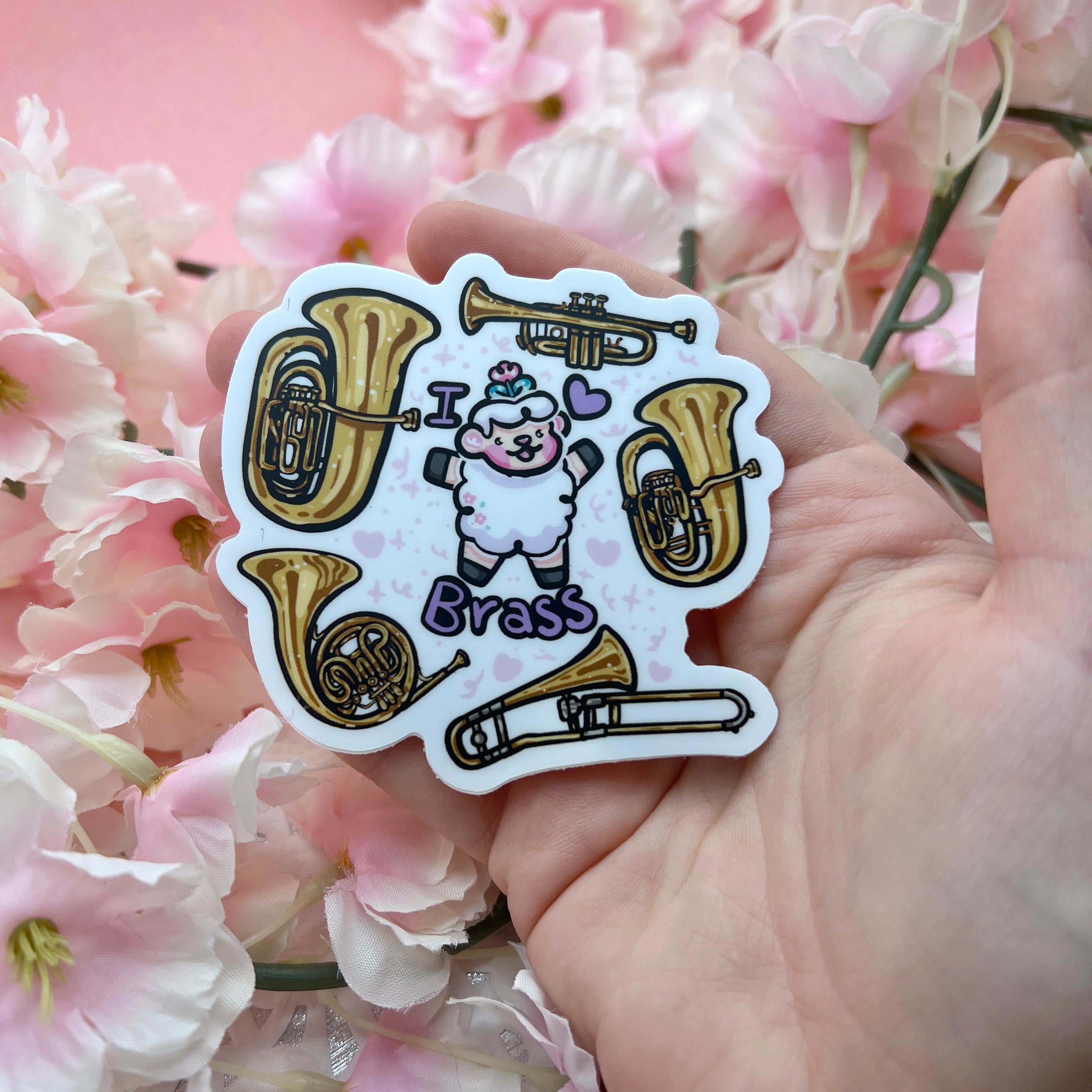 "I Love Brass!" Instruments Sprout ~ Sticker