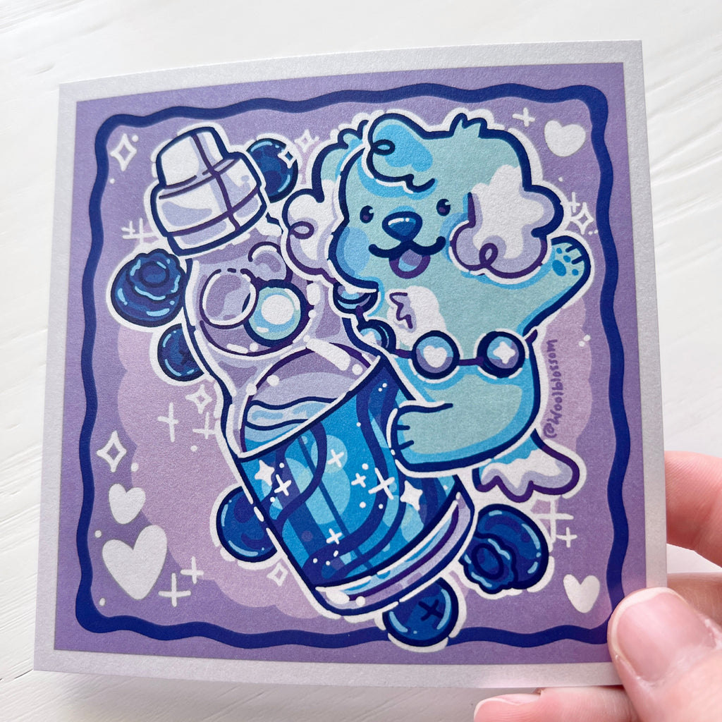 Blueberry Puppy Soda ~ Shimmer Print
