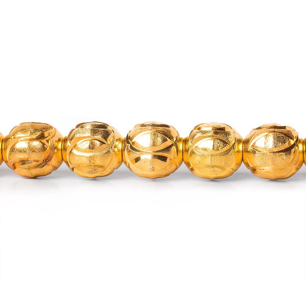 9x8mm 22kt Gold Plated Brass Ovals 8 inch 28 beads