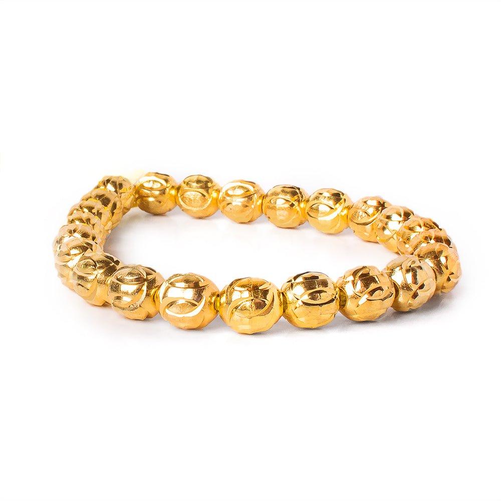 9x8mm 22kt Gold Plated Brass Ovals 8 inch 28 beads