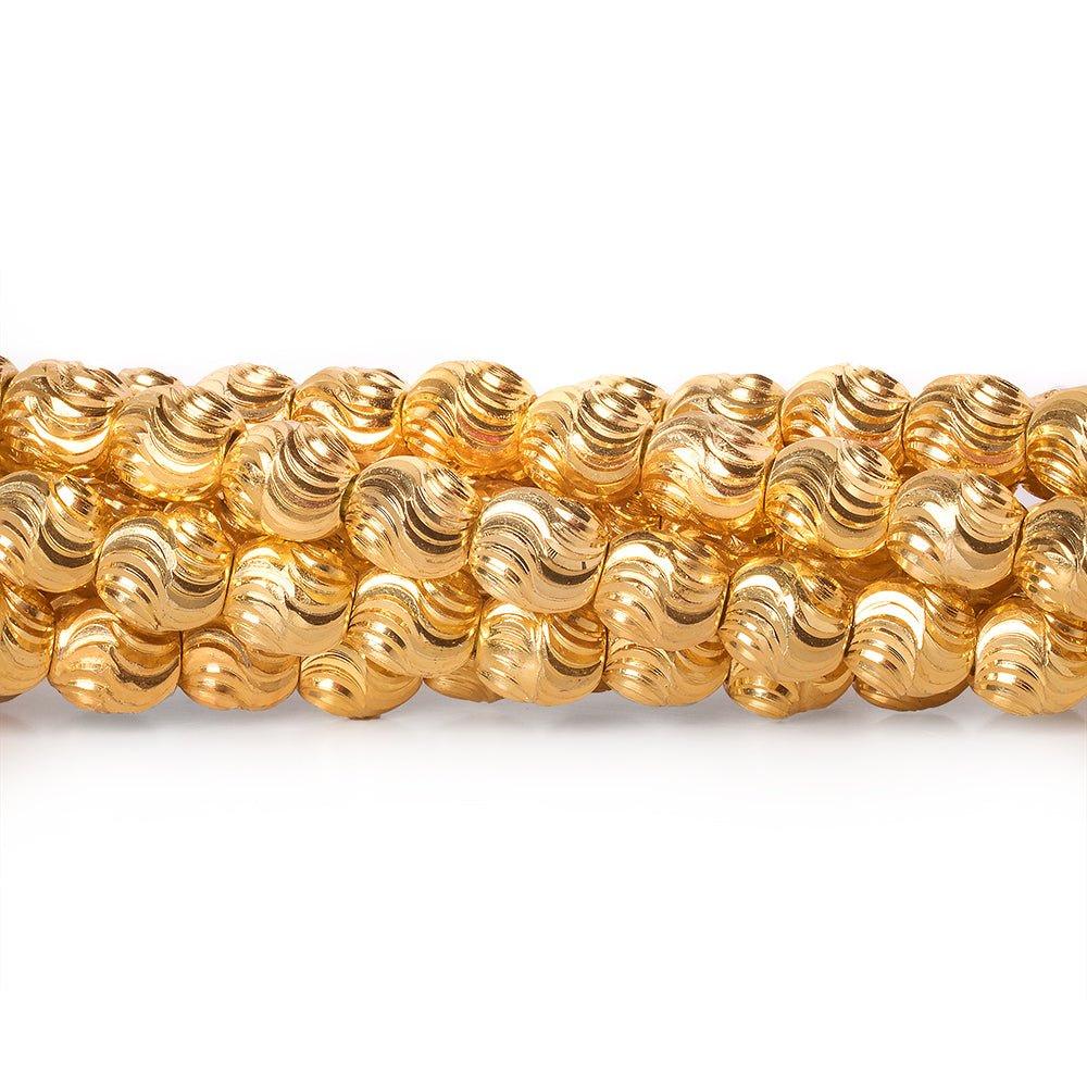 8mm 22kt Gold Plated Brass Wave Cut Ovals 8 inch 28 beads