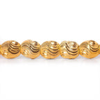 8mm 22kt Gold Plated Brass Wave Cut Ovals 8 inch 28 beads