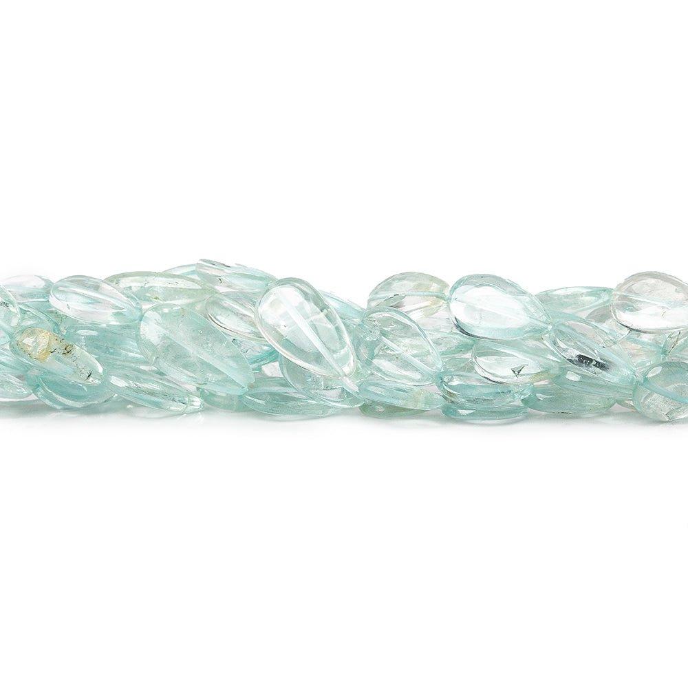 8mm Aquamarine Plain Pear Beads, 13 inch