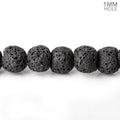 8mm Black Lava Rock plain rounds 16 inch 51 beads