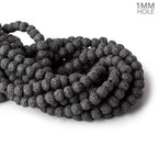 8mm Black Lava Rock plain rounds 16 inch 51 beads