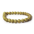 8mm Brass Textured Round Beads 8 inch 27 beads