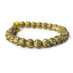 8mm Brass Textured Wave Round Beads 8 inch 25 beads