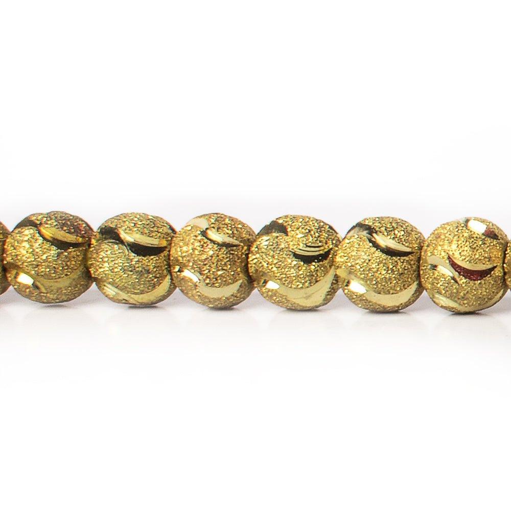 8mm Brass Half Moon Stardust Rounds 8 inch 27 beads